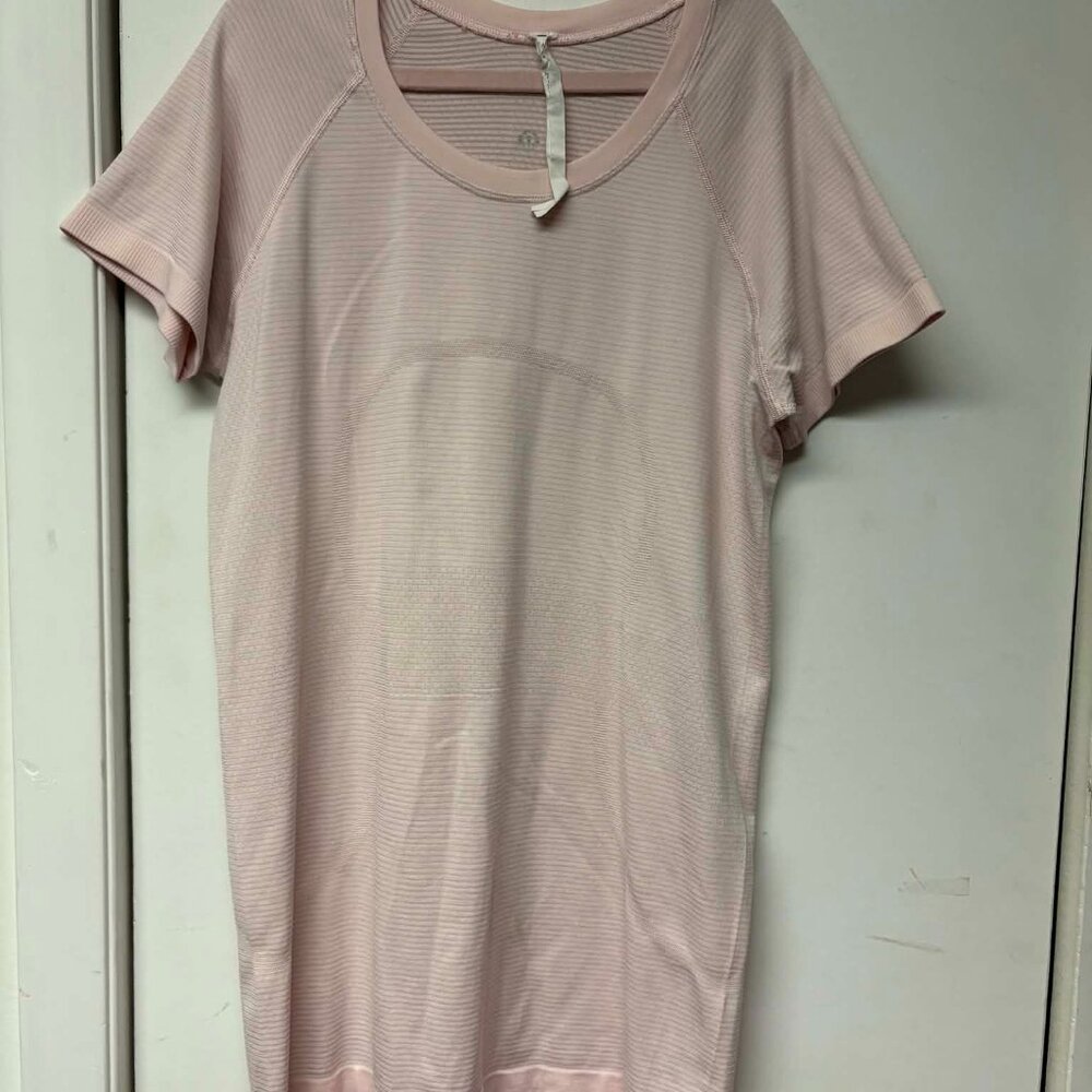 Lululemon Swiftly Tech Short Sleeve Shirt 2.0 in the color Strawberry Milkshake